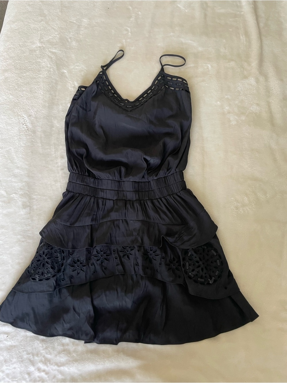 Ramy Brook Black Spaghetti Strap Dress with Cutout Trim